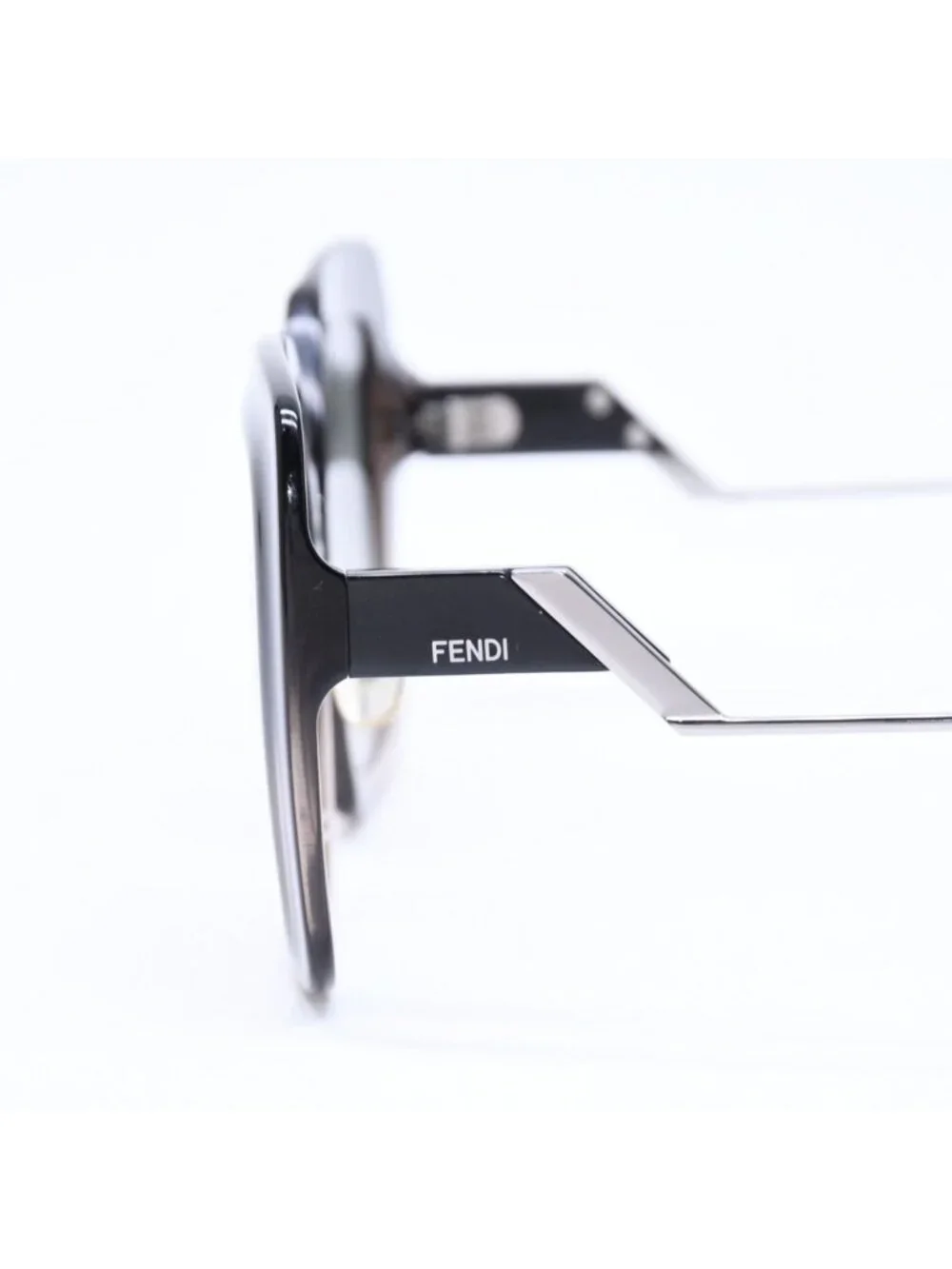 Fendi Sunglasses Eyewear FF Square Black Metal Acetate